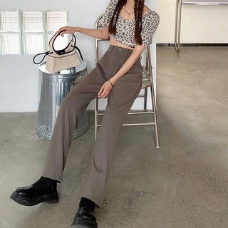 Elsso 女款日常高腰鬆緊帶西裝褲