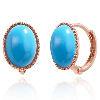 semijuwelry 女性用 14K 彩色石英土耳其石易扣式耳環 + 購物袋