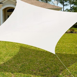 KGarden 方形牛津防水布遮陽棚 + 方形繩索棘輪組, 象牙白