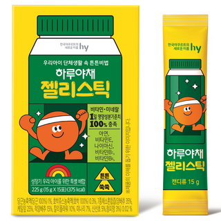 에치와이 하루야채 젤리스틱, 오렌지, 225g, 1개