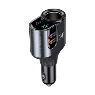 WORKFIX 大功率四孔車用快充CarQC01 ,鐵灰色,單一產品