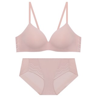 트라이엄프 일체형 통기성 노와이어 브라 팬티 세트