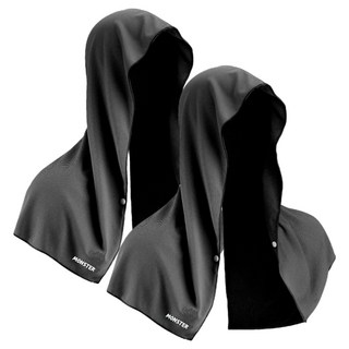 怪獸涼感連帽毛巾 60 x 29 cm, 黑色, 2個