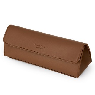 퍼니메이드 가죽 트라이앵글 펜 파우치 필통, 머드 베이지, 1개