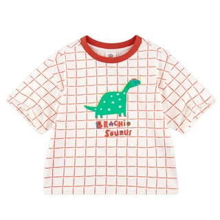 WALTONKIDS 兒童恐龍格紋T恤