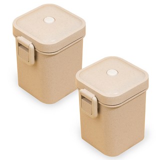 크림 밀짚 도시락 보온병 600ml, 혼합색상, 2개