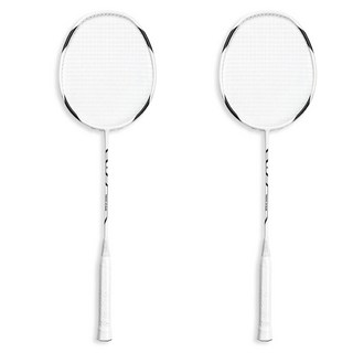 스맥스코리아 카본 배드민턴 라켓 2p + 라켓 가방 + 그립 2p 세트 화이트, 레져용 혼합 라켓, 1세트