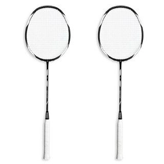 스맥스코리아 카본 배드민턴 라켓 2p + 라켓 가방 + 그립 2p 세트 블랙&화이트, 스맥스코리아 카본 배드민턴 라켓(블랙), 1세트