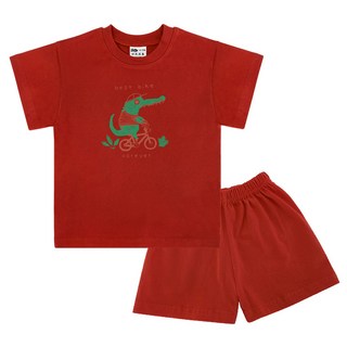 KIDSCREW 兒童透氣恐龍自行車短袖上下套裝