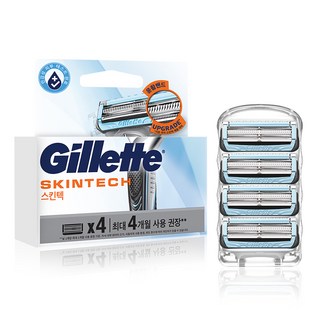 질레트 정품 스킨텍 매뉴얼 면도기날, 4개입, 1개