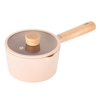 nEOFLam Fika objet系列IH電磁爐適用單柄牛奶鍋, 1個, 桃粉色, 16cm