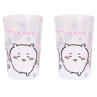 LiLFANT Chiikawa 閃亮透明大杯, 混合色, 2個