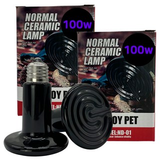 NOMOY PET 爬蟲類平面陶瓷加熱燈 100W ND-01, 黑色, 2個
