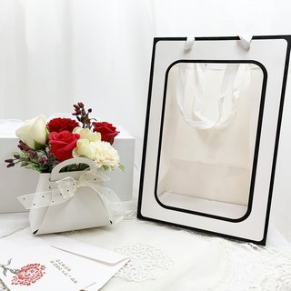 노블리 조화 스타일 카네이션 비누꽃 가방 + 감사 카드 + 용돈 봉투 + 쇼핑백 세트, 레드(조화), 1세트