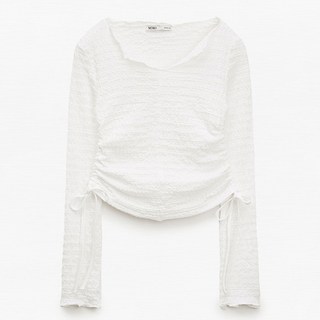 MIXXO 女款褶皺綁帶長袖T恤