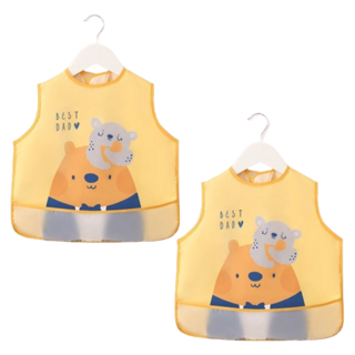 Ilsangsokbanzzak 嬰兒背心式防水圍兜, 熊, 2件
