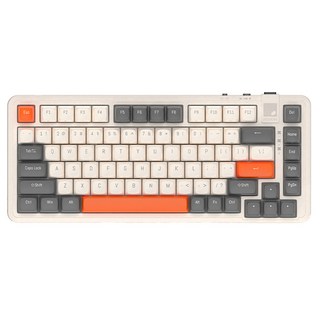 레드빈 더베러 핫스왑 기계식 키보드 A1 무선 텐키리스 저소음, 캐롯베이지, A1-82-BG-RED, 적축