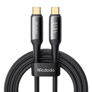 Mcdodo 麥多多 USB4 閃電 8K 240W C-PD 超高速充電線, 黑色, 1.2m, 1個