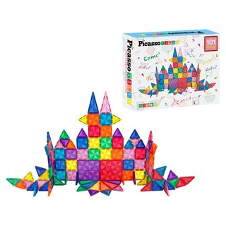 Picasso Tiles 迷你磁力片積木組 101片, 混合顏色, 1個