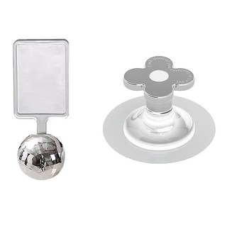 JLIFE 珠寶風馬桶衛生把手 多用途黏貼式 上蓋型 + 坐墊型 組合, 銀色