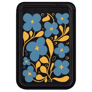 MOLAN CANO 磁吸 MagSafe 設計皮革卡夾, 1個, 午夜藍