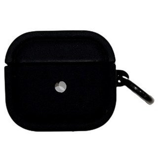 Apple AirPods 矽膠粉彩保護殼 (含扣環), 黑色, Airpods pro 2