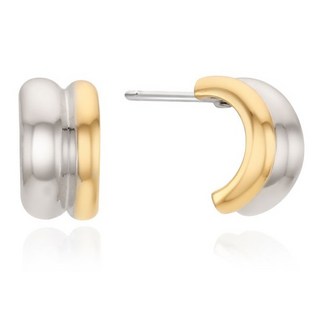 OST 女款 925純銀 雙色雙環銀耳環