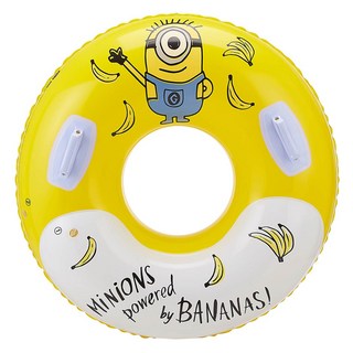 DiCO 成人用圓形小小兵附把手游泳圈 100cm, 1個, 黃色