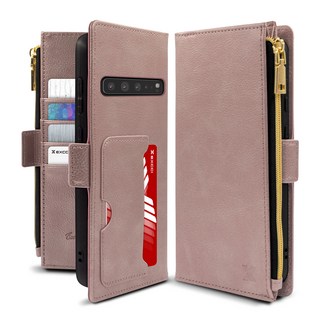 엑씨 앨리스 지퍼형 카드수납 지갑 가죽 다이어리 휴대폰 케이스