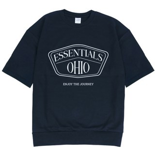 Essential 寬鬆版短袖大學T, 海軍藍