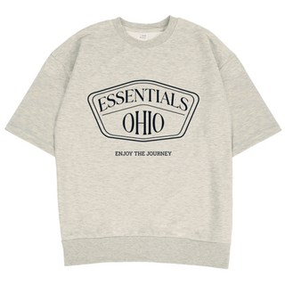 Essential 寬鬆版短袖大學T, 燕麥色