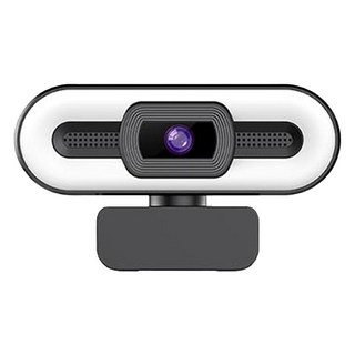 UniSync 2K超高畫質美顏燈USB電腦網路遠端視訊/網路直播攝影機, 內建降噪麥克風, 三段式補光 智能美顏, 自動對焦, 360度, 單一產品, 廣角款