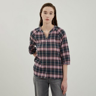 Olivia Lauren Y領格紋襯衫 VVCNL4M4286