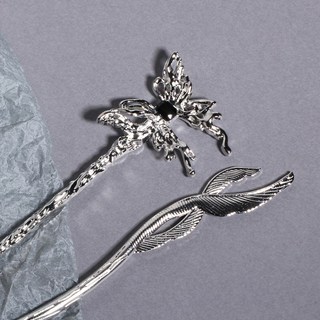gelluna 金屬翅膀黑鋯石蝴蝶盤髮髮簪2件組 LH-136~137