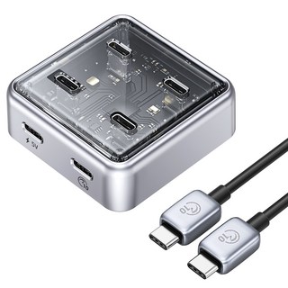 ORICO 奧睿科 Type-C 10G C to C 無/有電源兩用 4埠集線器 0.5m XHJ4C-G2-05, 混色