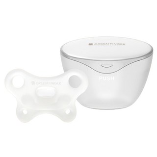 綠手指 Bebe Grow 全矽膠蝴蝶型安撫奶嘴 + 收納盒, 純淨(透明), 第1階段(0-6個月), 1個