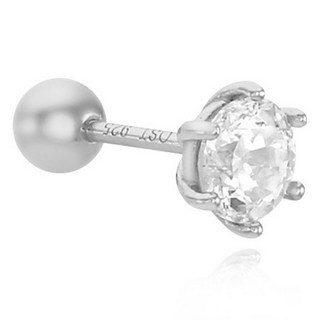 OST 女款925純銀5分模擬鑽石單鑽耳環