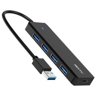 Nextu 4埠 無電源 Cygnus Awesome USB集線器 674U3, 黑色