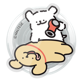 Maltese線條小狗手機支架, 1個, 吹風馬爾濟斯