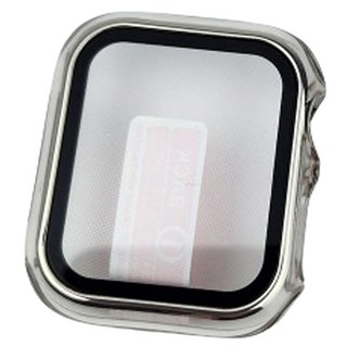 Infinite Shield Apple Watch 相容鋼化玻璃全包覆邊框保護殼, 銀色