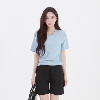 Cotton Closet 女款基本滾邊圓領短袖T恤