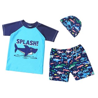 我家寶貝 兒童泳衣3件組 泳衣+泳褲+泳帽