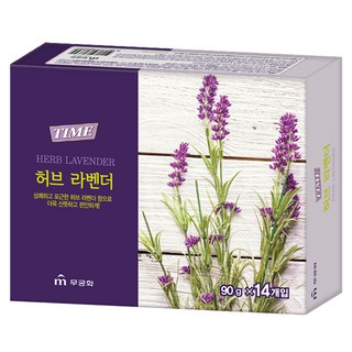 무궁화 타임 비누 허브 라벤더, 90g, 14개입
