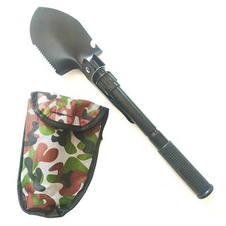 DAEHAN Corporation 便攜式多功能迷你鏟 多用途野戰鏟, 1個, 黑色