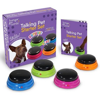 HungerForWords Talking Pet 狗狗錄音鈴 4件組 LSP9351, 混合色, 1套