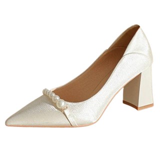 Elsso 珍珠飾邊細高跟派對婚鞋