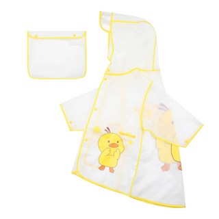 ROROCHAT 兒童黃色小鴨半透明雨衣 + 收納袋組合