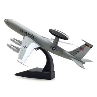 E-3 哨兵軍事壓鑄戰鬥機模型 + 底座套組, 白色, 1個