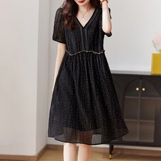 아뗄릭 브이넥 텐셀 도트 원피스 14186 빅사이즈 포함