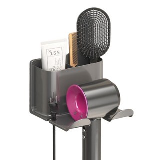 GOODSTICS 免鑽孔收納型吹風機架, 1個, 灰色